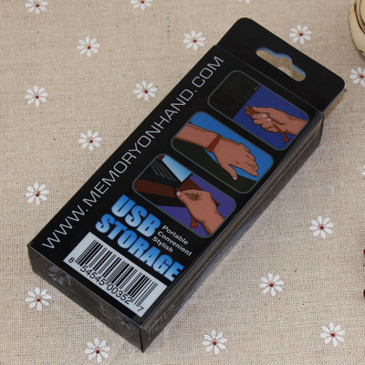 彩印pvc usb充电线塑料盒 透明pet手机壳钢化膜通用包装盒带挂钩