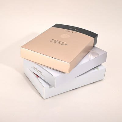 扁平面膜金银卡纸盒印logo卡通蒸汽眼罩口罩包装盒特种纸防晒霜盒