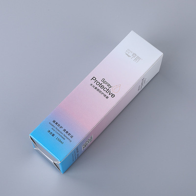 厂家制作渐变色防护喷雾白卡盒粉底液化妆品高档外包装盒印刷logo