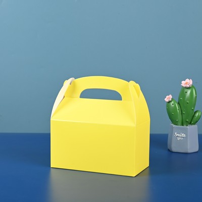 單色印刷手提白卡紙盒 創意牛角糖果包裝盒制作 方形零食外包裝定