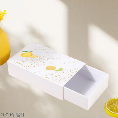 工厂制作柠檬片抽屉包装盒彩印 开天窗饼干巧克力食品纸盒印logo